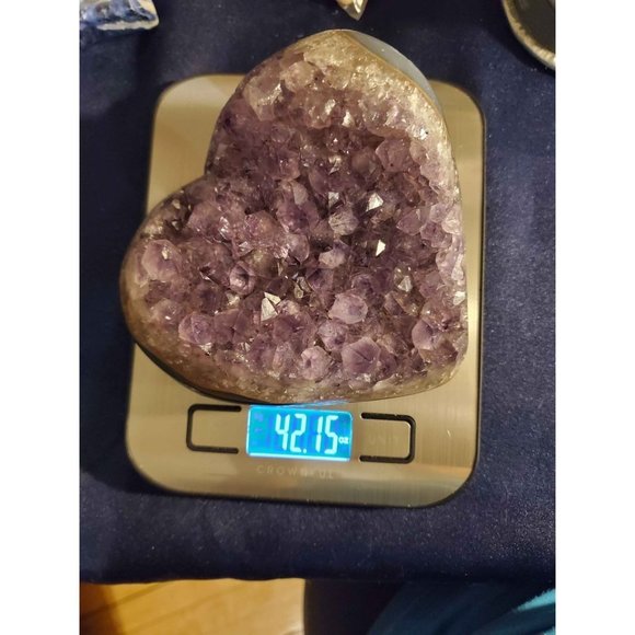Massive 2.6lb 🔮 Amethyst Crystal Heart #1